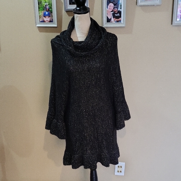 Colleen Lopez Sweaters - Colleen Lopez Black Cowl Neck Sweater